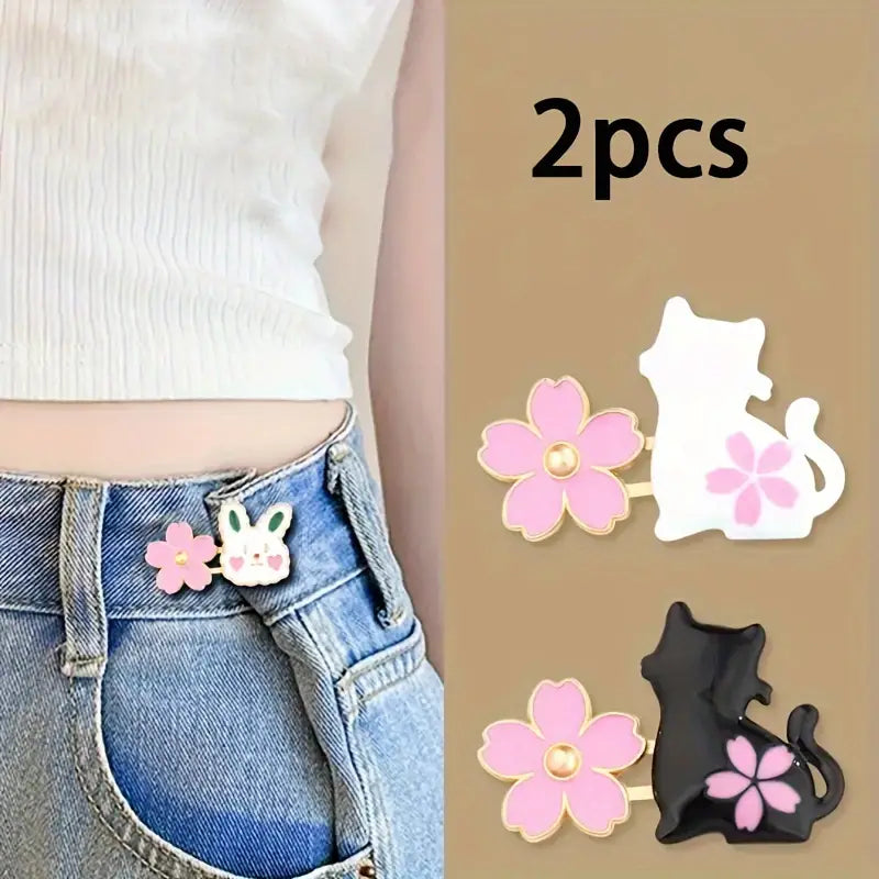 Flower Kitty Waist Knots | 2 Pairs