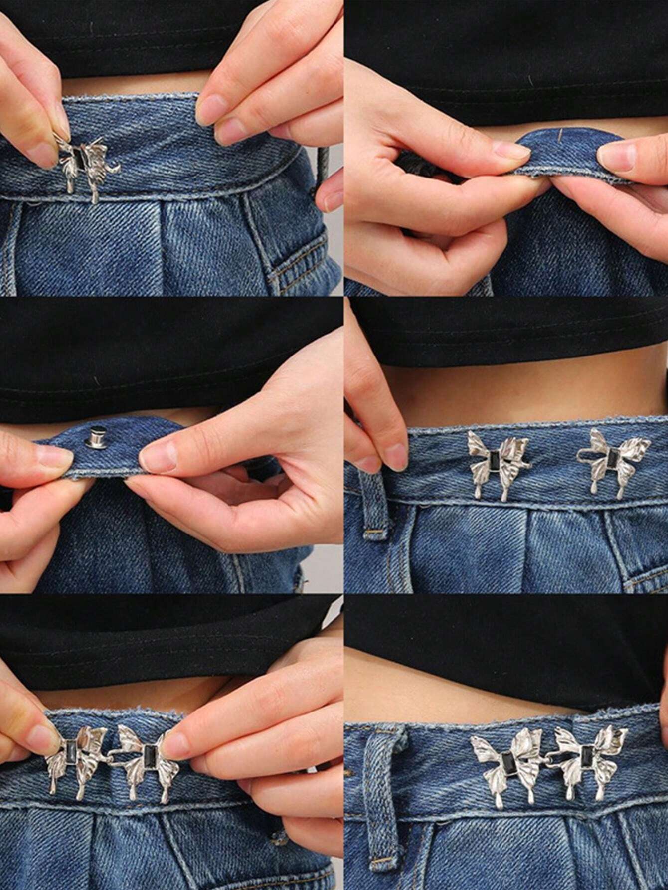 Chrome Butterfly Waist Knots | 2 Pairs