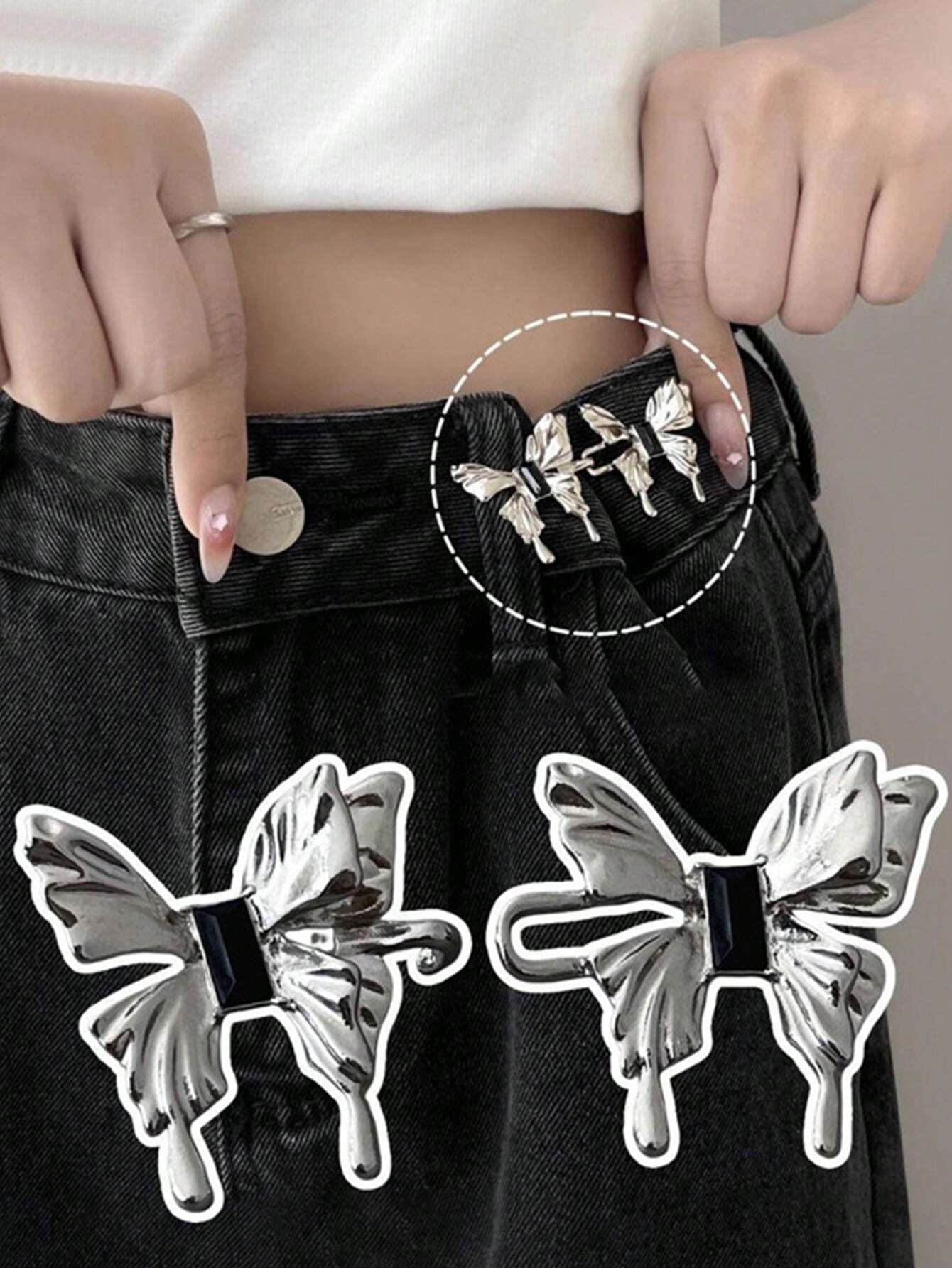 Chrome Butterfly Waist Knots | 2 Pairs